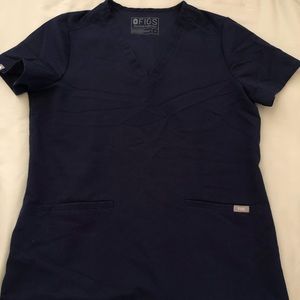 Figs Navy Scrub Top